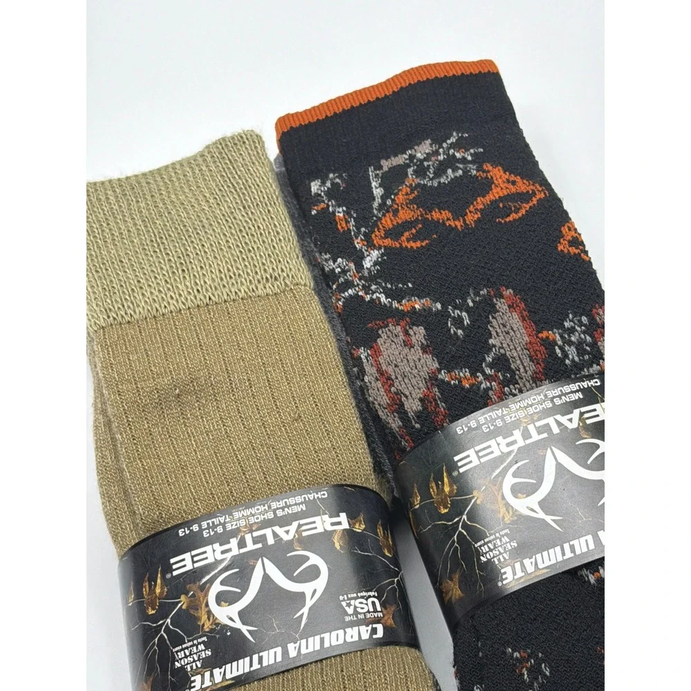 Carolina Ultimate Realtree Camo Mens Shoe Size 9-13 Acrylic‎ Blend Socks 4 Pairs